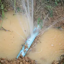 Water main repair work